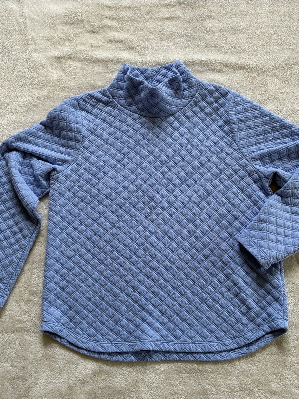 J. Crew Light Blue Quilted Turtleneck Pullover size M